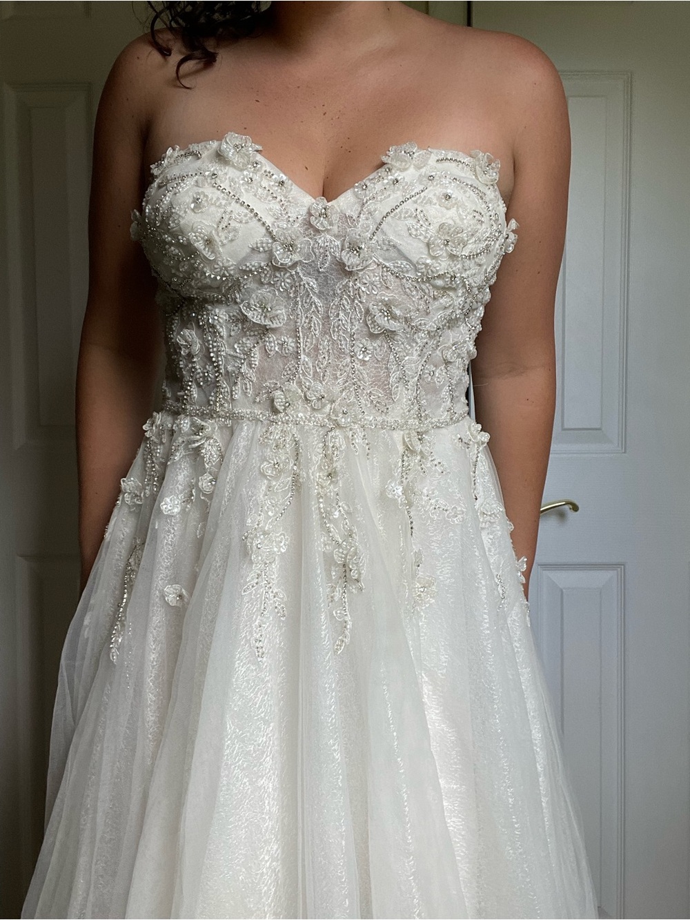 Strapless corset Ivory Beaded Lace Wedding Dress